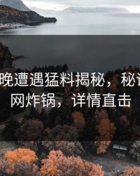 大V在昨晚遭遇猛料揭秘，秘语空间全网炸锅，详情直击