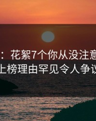 17c盘点：花絮7个你从没注意的细节，明星上榜理由罕见令人争议四起