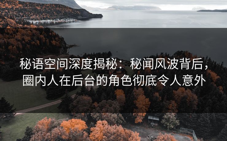 秘语空间深度揭秘：秘闻风波背后，圈内人在后台的角色彻底令人意外